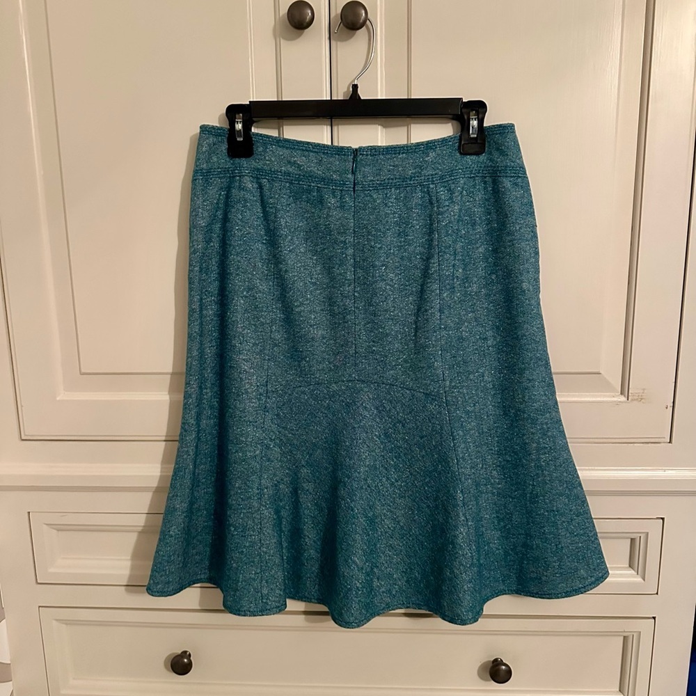Ann Taylor Teal A-Line Skirt - Picture 2 of 3